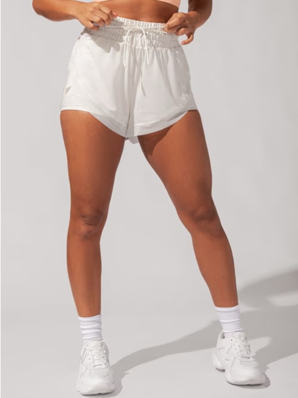 Popflex High Waist Mesh Run Short with Pockets